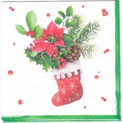 Serwetka -3293- MINI 25x25 cm , wzór 4 krotny , stroik w bucie